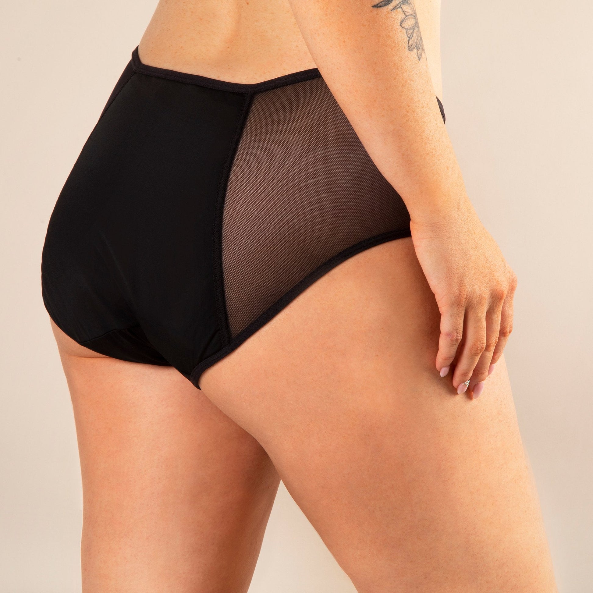 Menstruationsslip Größe haute noir dos