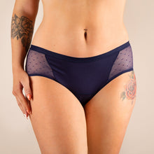 Lade das Bild in den Galerie-Viewer, Menstruationsslip bleu navy face
