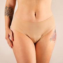 Lade das Bild in den Galerie-Viewer, Nahtlosen Menstruations-Slip beige Vorderseite
