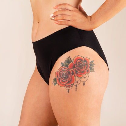 Nahtlosen Menstruations-Slip schwarz profil
